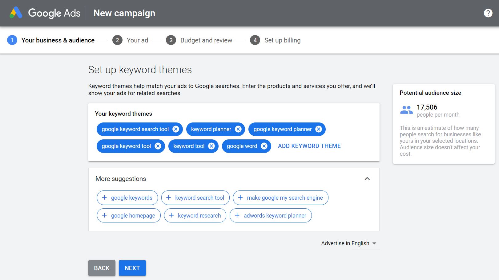 Google Ads - Keyword selection -Esther Goh Tok Mui Google Ads-Business information- Esther Goh Tok Mui